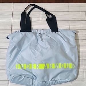 Under Armour ‘On The Run’ Tote Bag Handbag Gray Blue Water Resistant